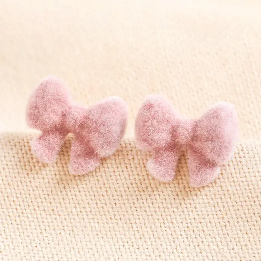Sterling Silver Velvet Bow Studs