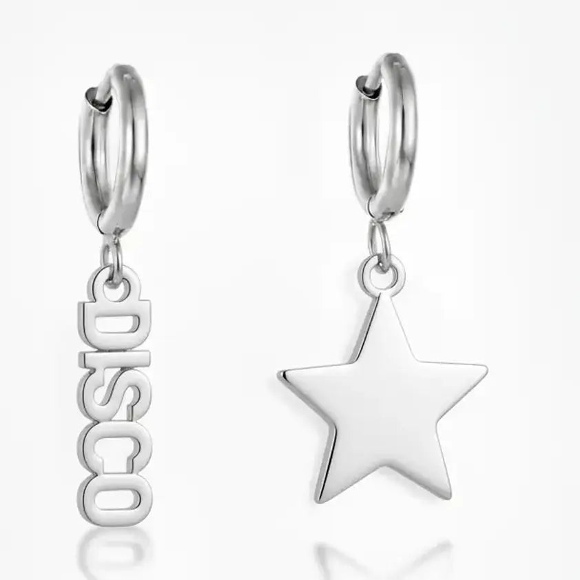 Disco Star Gold Plated Huggies Earrings