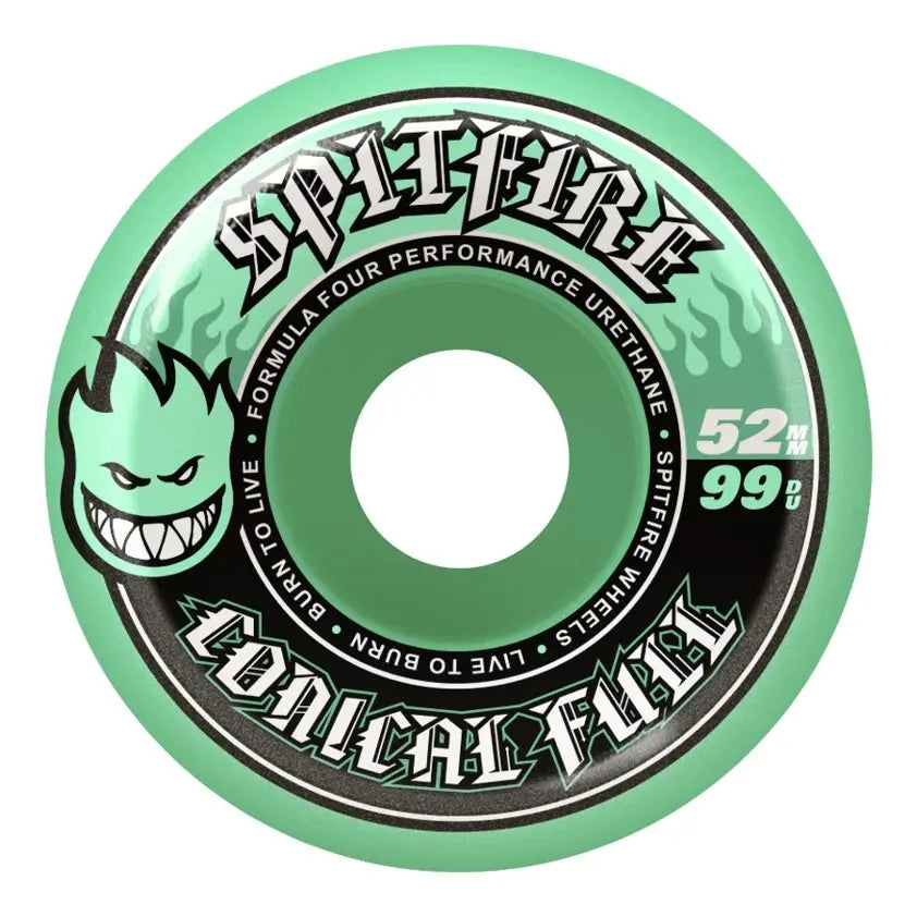 Spitfire Wheels F4 99D Conical Full Green Bighead 52mm