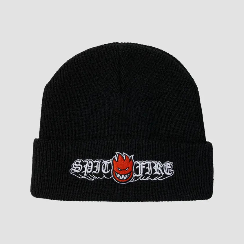 Bighead Embroidered Cuff Black Beanie Spitfire