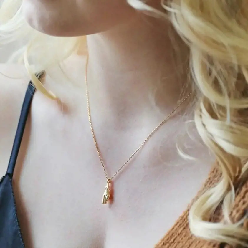 14K Gold Plated Feminine Figure Necklace