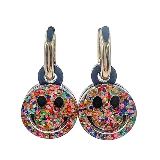Glitter Smileys Earrings