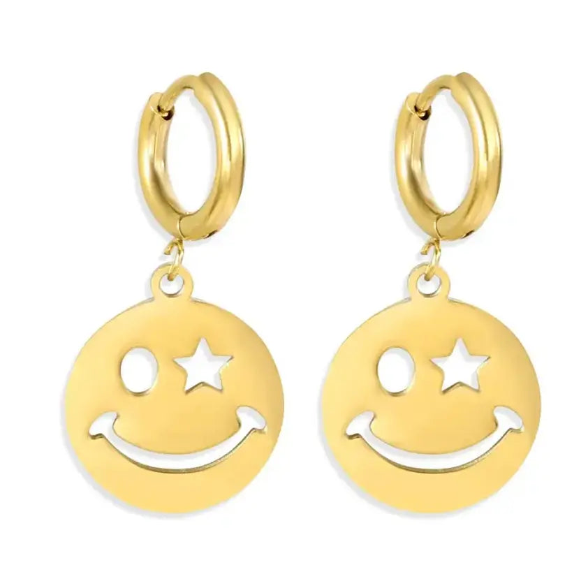 Smiley Huggie Earrings