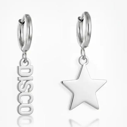 Disco Star Gold Plated Huggies Earrings