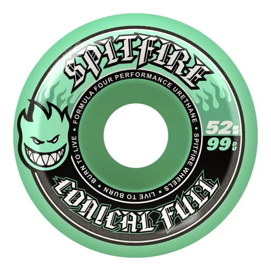 Spitfire Wheels F4 99D Conical Full Green Bighead 52mm