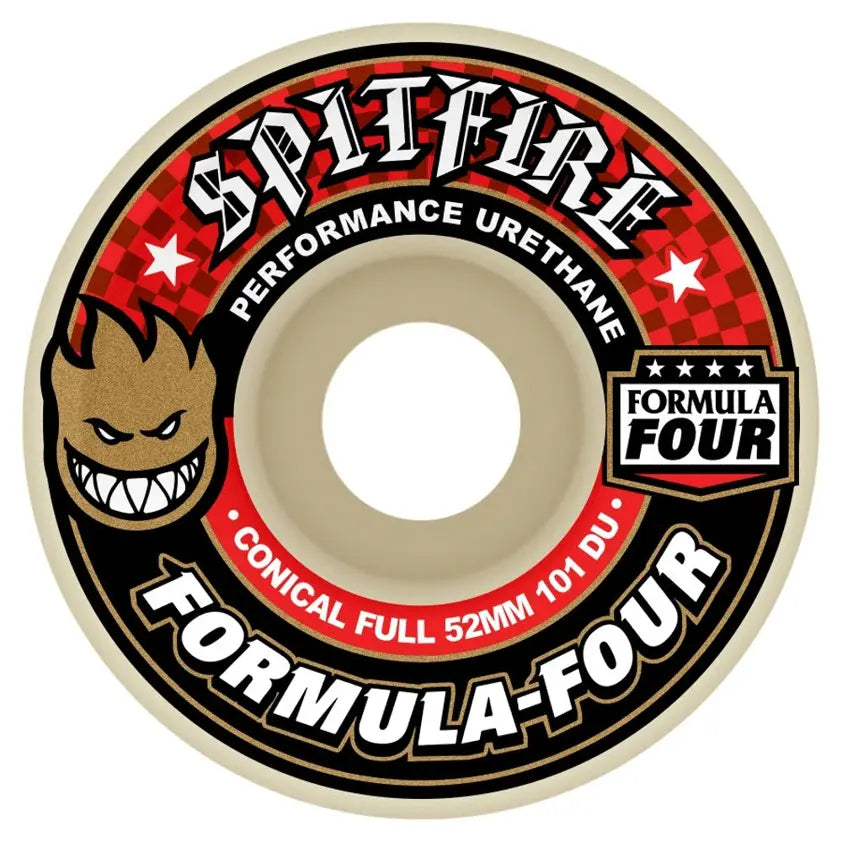Spitfire Wheels F4 101D Conical Full 52mm Red Bighead