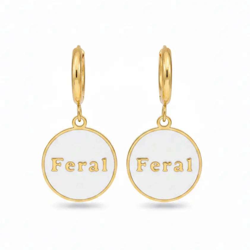 Feral Gold Plated Enamel Earrings