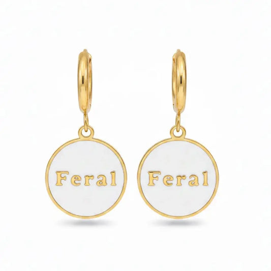 Feral Gold Plated Enamel Earrings