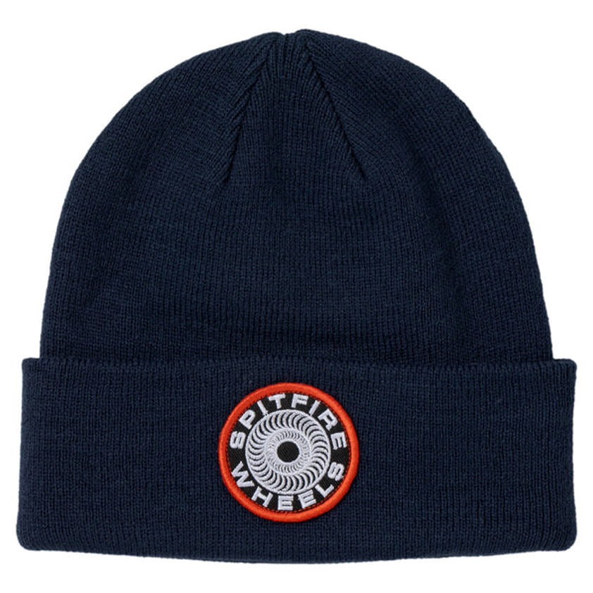 Spitfire Swirl Patch Beanie in Navy