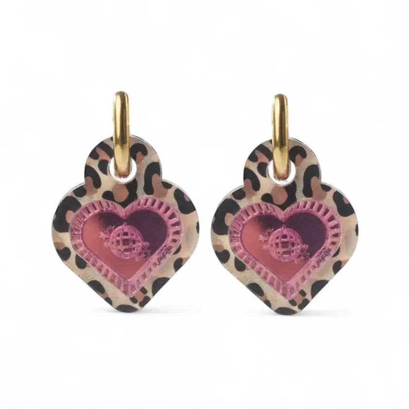 Engraved Leopard Print Earrings