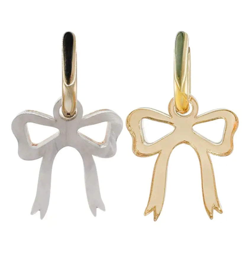 Large White Bows Earrings