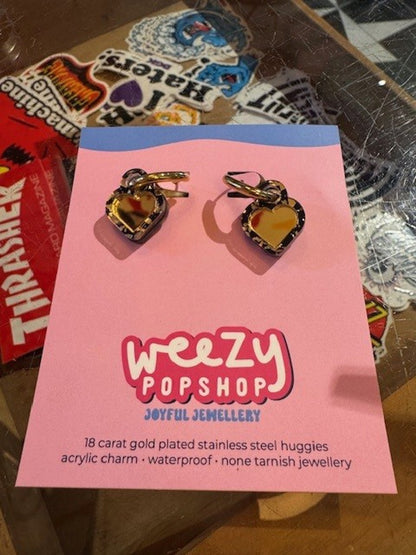 Double Chunk Hearts Earrings