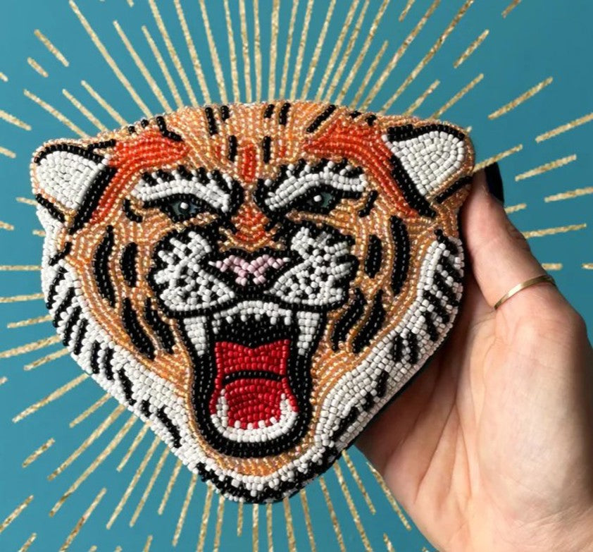 Inked Tiger Bead Purse